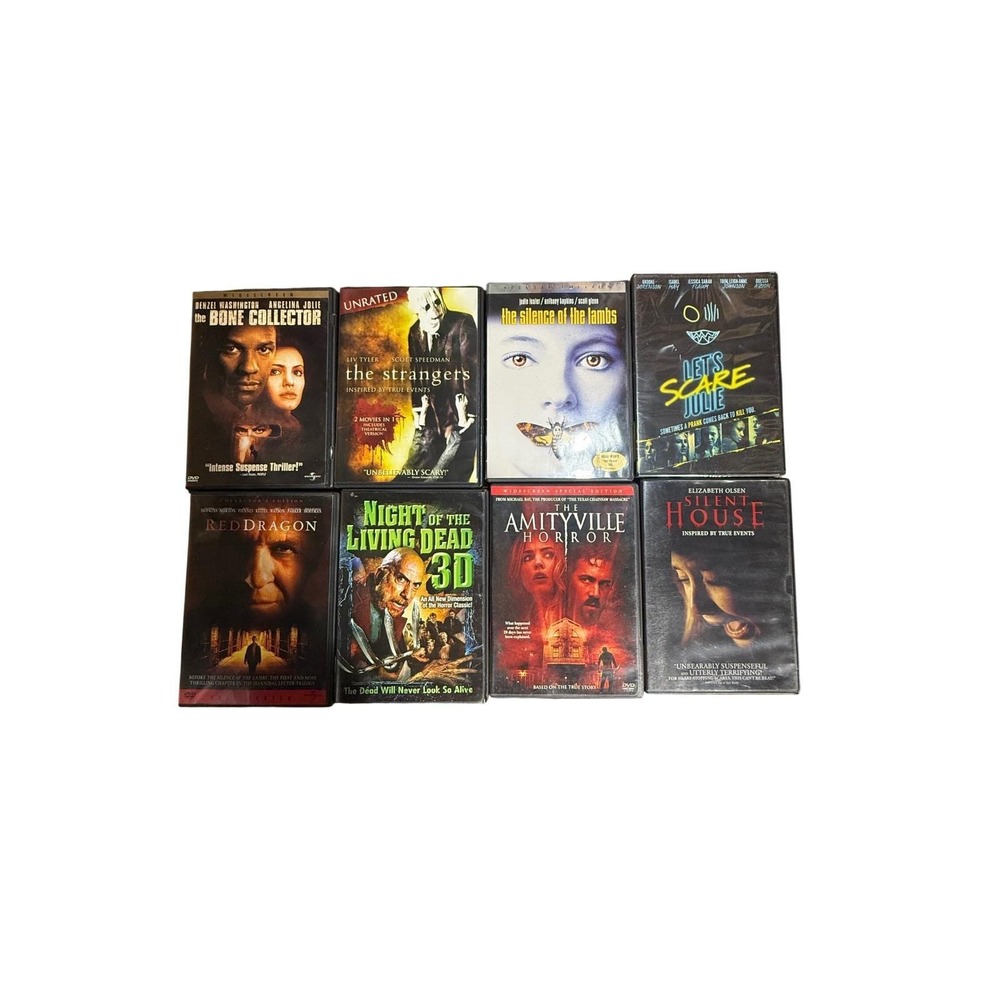 Mixed Horror Thriller DVD Lot 8 Movies Silence of the Lambs Strangers Red Dragon